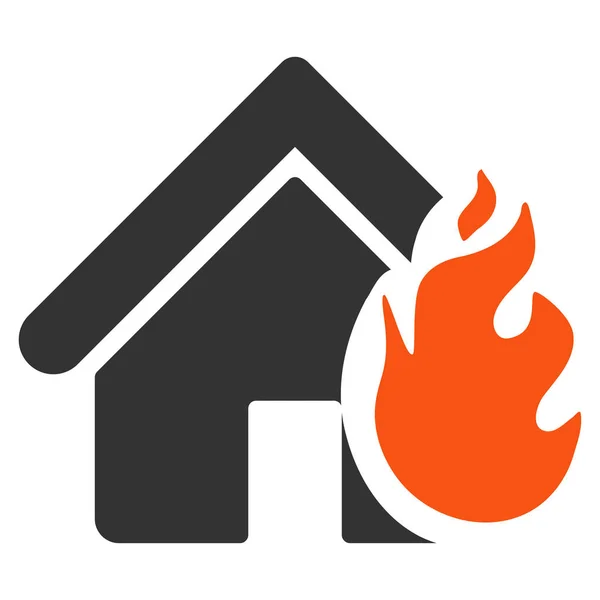 房地产火损伤平面图标 — 图库矢量图片