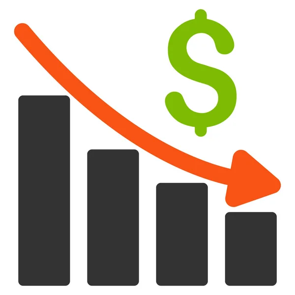 Tendência de recessão Ícone plano —  Vetores de Stock