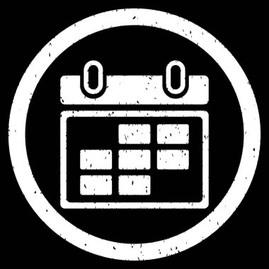 Aylık bir takvim grenli simgesi yuvarlak