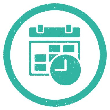 Tarih ve saat grenli simgesi yuvarlak