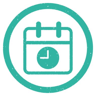 Tarih ve saat grenli simgesi yuvarlak