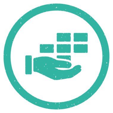 Hizmet zamanlama grenli simgesi yuvarlak