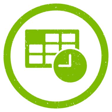 Tarih ve saat grenli simgesi yuvarlak