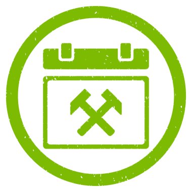 Çalışma takvimi gün grenli simgesi yuvarlak