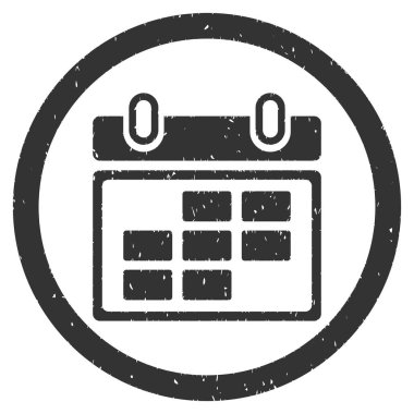 Aylık bir takvim grenli simgesi yuvarlak