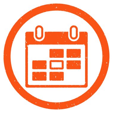 Takvim günü grenli simgesi yuvarlak