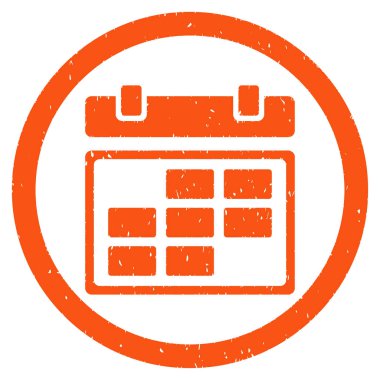 Aylık bir takvim grenli simgesi yuvarlak