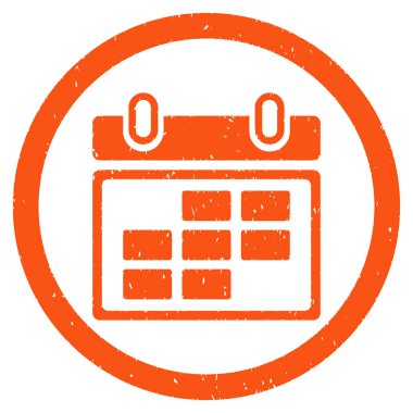 Aylık bir takvim grenli simgesi yuvarlak