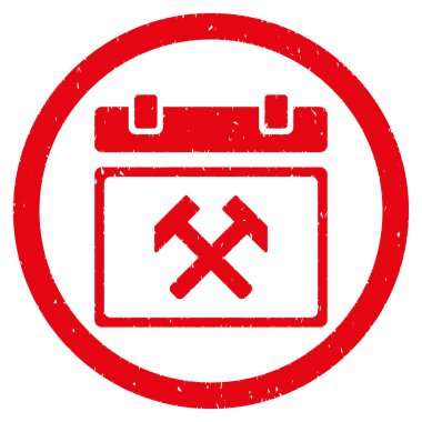 Çalışma takvimi gün grenli simgesi yuvarlak