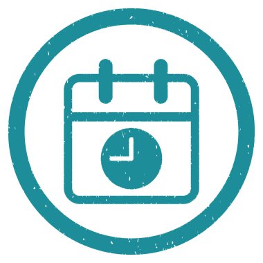 Tarih ve saat grenli simgesi yuvarlak