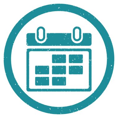 Aylık bir takvim grenli simgesi yuvarlak