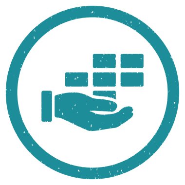 Hizmet zamanlama grenli simgesi yuvarlak