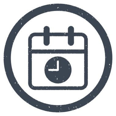 Tarih ve saat grenli simgesi yuvarlak