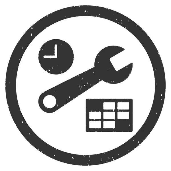 Data e hora de instalação ícone de grão arredondado —  Vetores de Stock