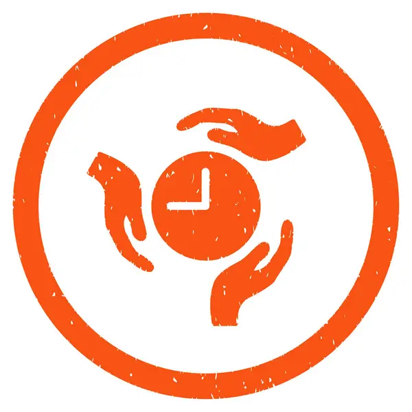 Zeitpflege rundete körniges Symbol ab — Stockvektor