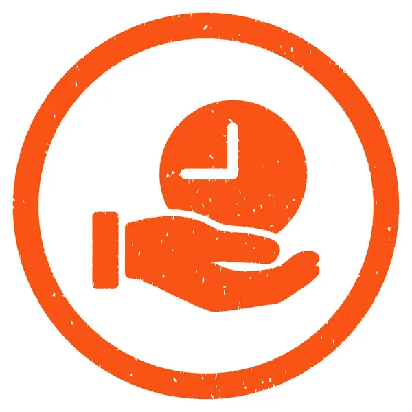 Zeitservice Hand gerundet körniges Symbol — Stockvektor