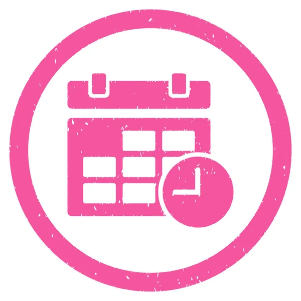 Date And Time Rounded Grainy Icon — Stock Vector