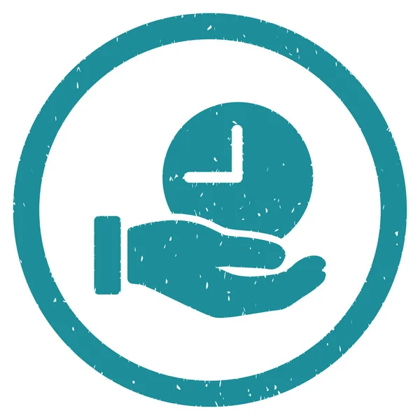 Zeitservice Hand gerundet körniges Symbol — Stockvektor