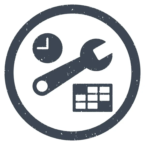 Datum en tijd Setup afgerond korrelig pictogram — Stockvector