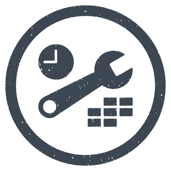 Date et heure Configuration arrondie Icône granuleuse — Image vectorielle