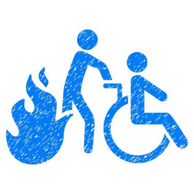 Yangın hasta tahliye grenli doku simgesi