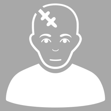 Kafa düz vektör simge zarar