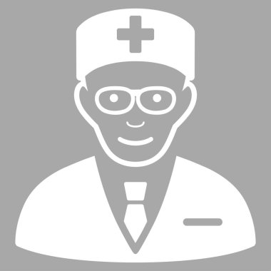 Baş hekim düz vektör simgesi
