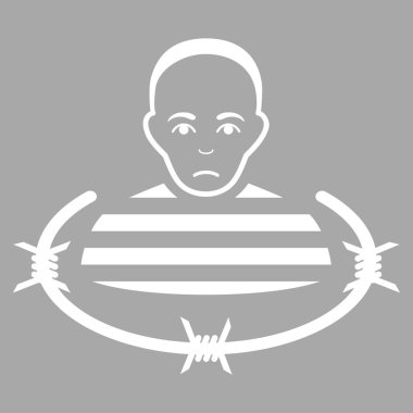 İzole mahkum düz vektör simgesi