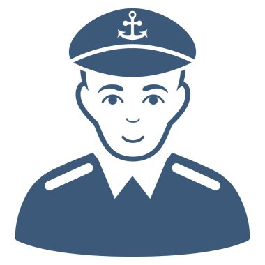 Kaptan düz vektör simgesi