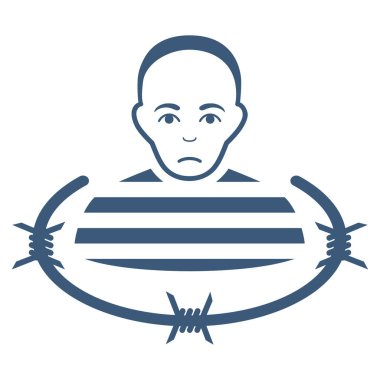 İzole mahkum düz vektör simgesi