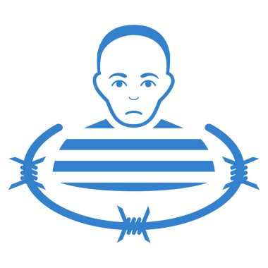 İzole mahkum düz vektör simgesi