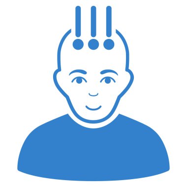 Sinirsel arayüz düz vektör simgesi