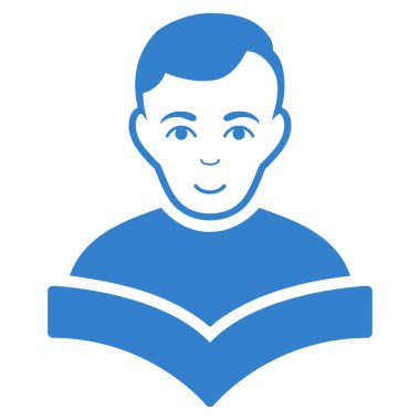 Öğrenci düz vektör simgesi