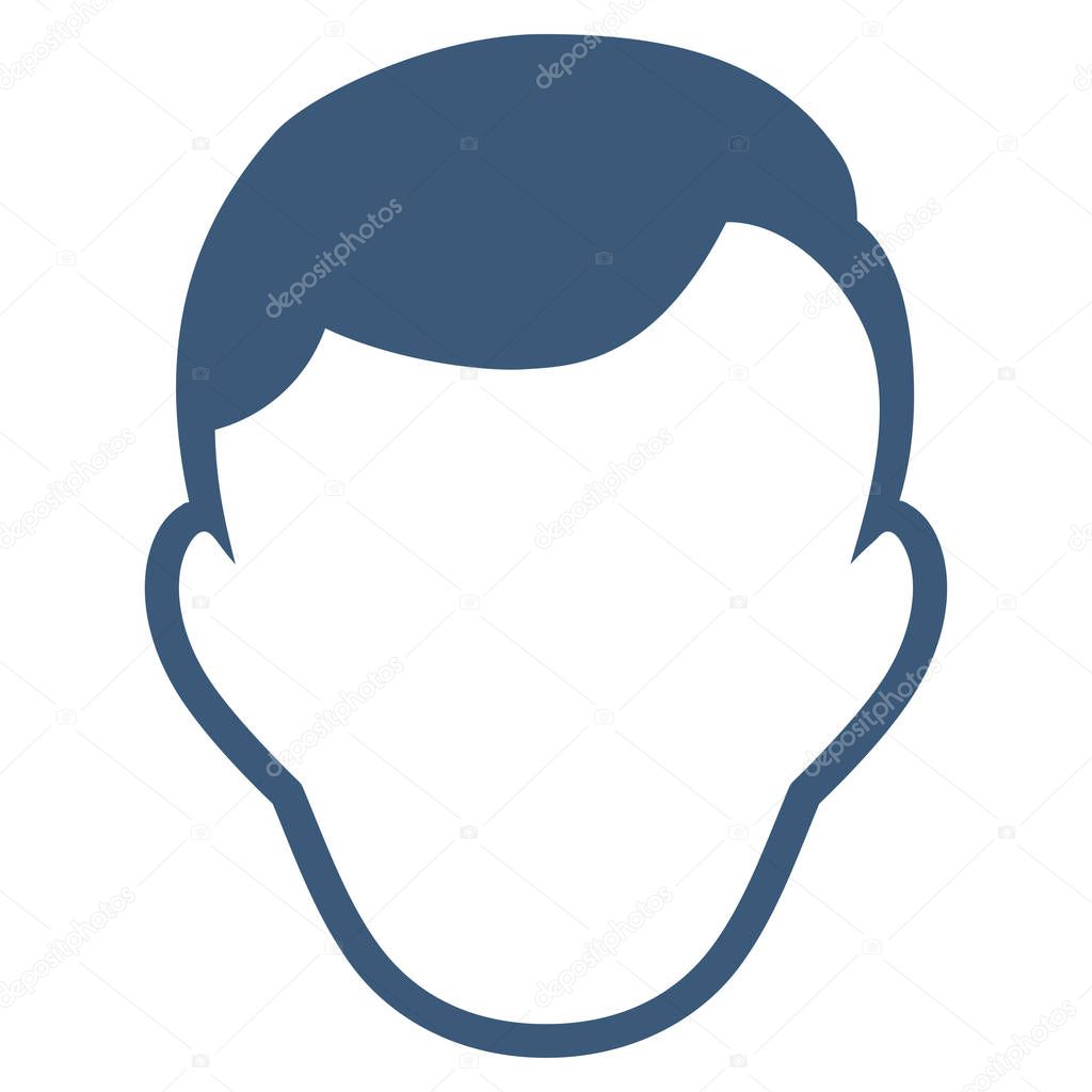 Man Face Template Flat Vector Icon