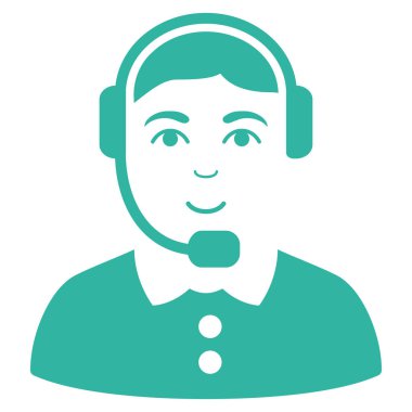 Çağrı Merkezi operatörü düz vektör simgesi