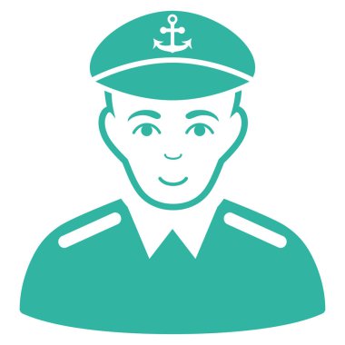 Kaptan düz vektör simgesi