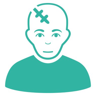 Kafa düz vektör simge zarar