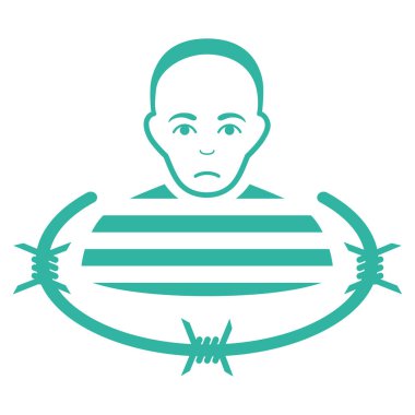 İzole mahkum düz vektör simgesi