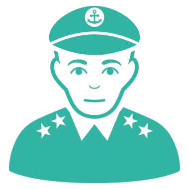 Askeri Kaptan düz vektör simgesi