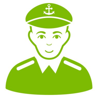 Kaptan düz vektör simgesi