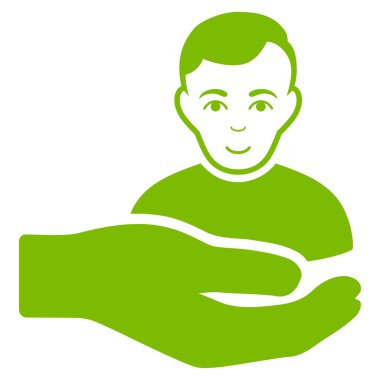 Müşteri Destek el düz vektör simgesi