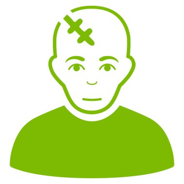 Kafa düz vektör simge zarar