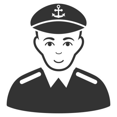 Kaptan düz vektör simgesi