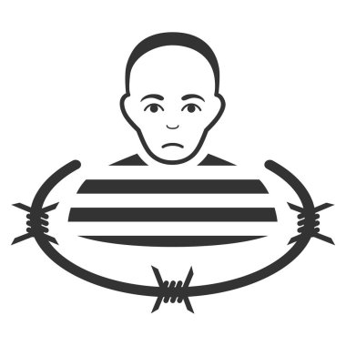 İzole mahkum düz vektör simgesi