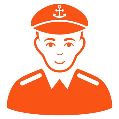 Kaptan düz vektör simgesi