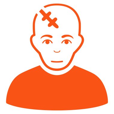 Kafa düz vektör simge zarar