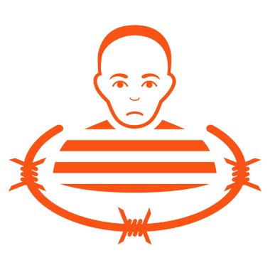 İzole mahkum düz vektör simgesi