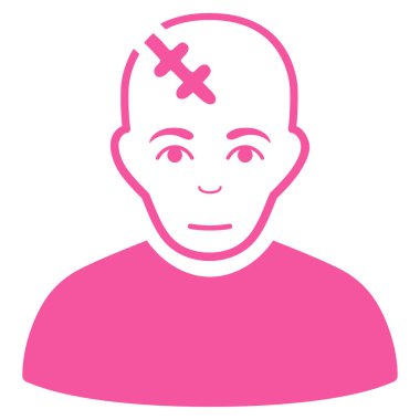 Kafa düz vektör simge zarar