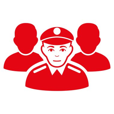 Ordu takım düz vektör simgesi