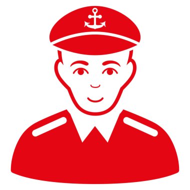 Kaptan düz vektör simgesi